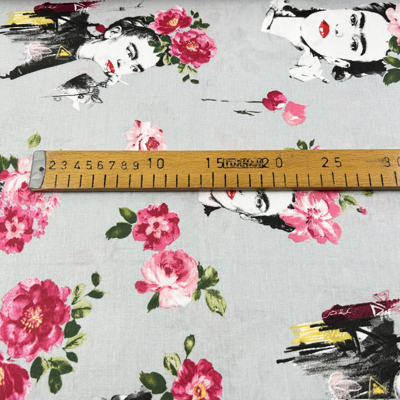 Ervi Bavlněná látka/plátno š.240cm - Florita na šedém 25210-15, metráž