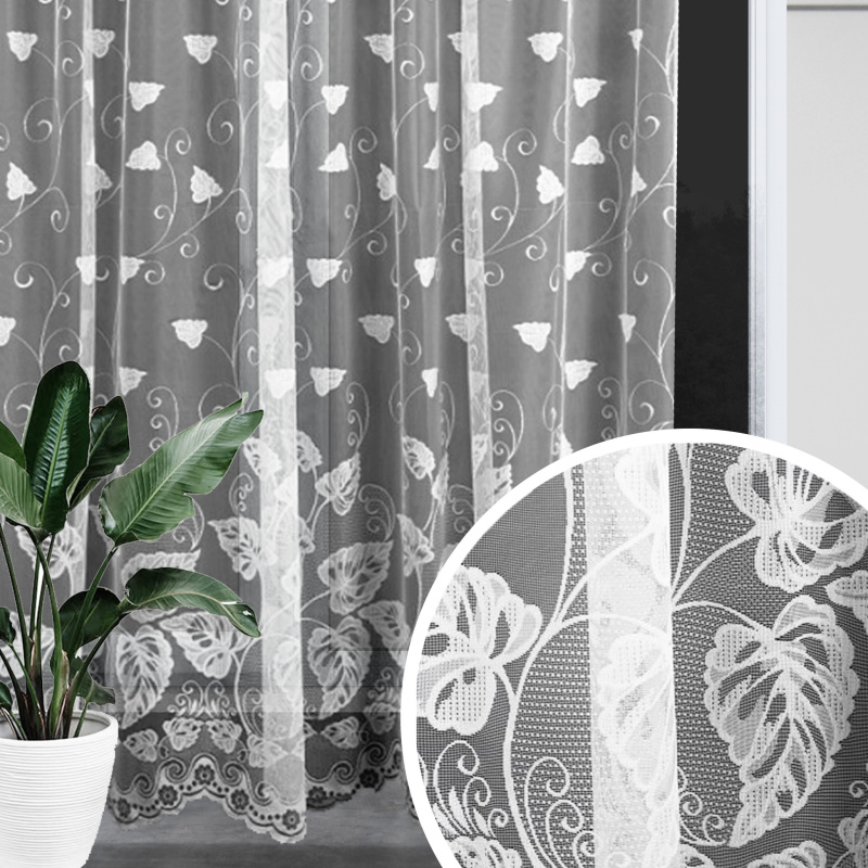 Ervi ﻿žakárová záclona bílá 7471, metráž