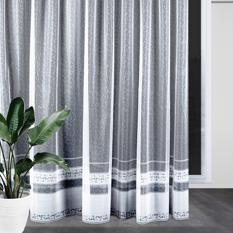 Ervi ﻿žakárová záclona bílá 1491, metráž