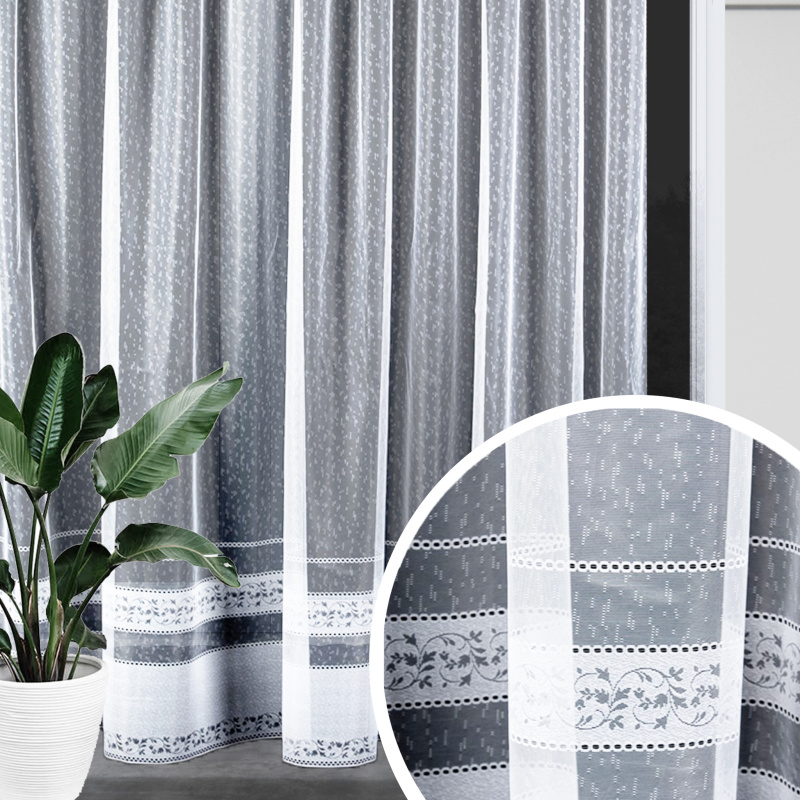 Ervi ﻿žakárová záclona bílá 1491, metráž