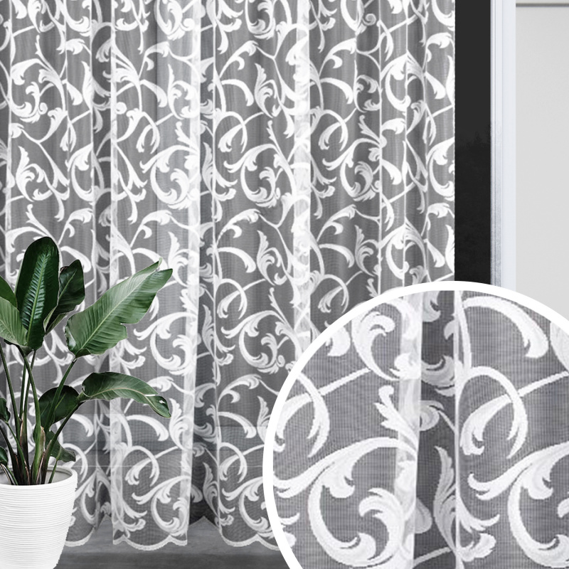 Ervi ﻿žakárová záclona bílá 18A49, metráž