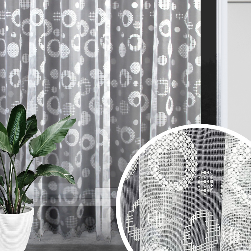 Ervi ﻿žakárová záclona bílá 18B66, metráž