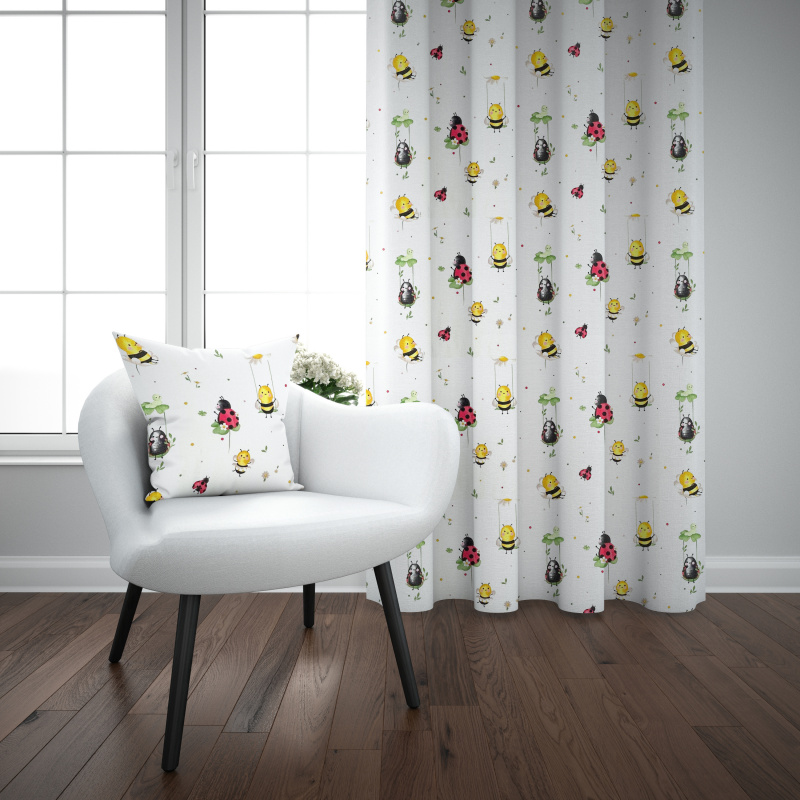 Ervi bavlněný závěs - včely a berušky