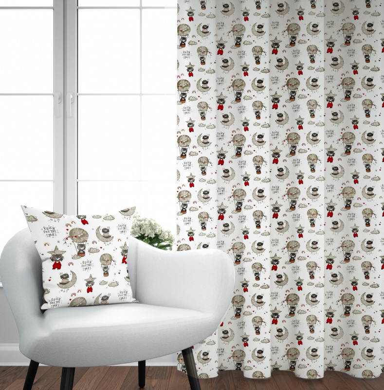 Ervi bavlněný závěs - medvídci a hvězdy