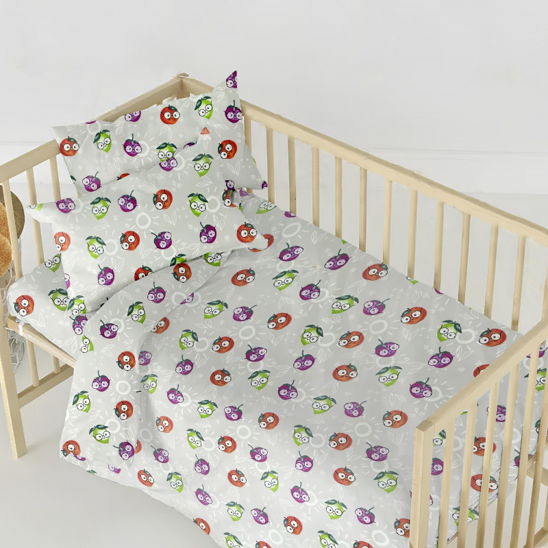 Ervi bavlněné povlečení do postýlky - zábavné ovoce
