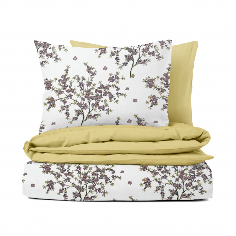 Ervi bavlněné povlečení oboustranné - kvetoucí strom - 12885-2/žluté