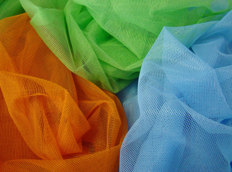 Síťovaná záclona 150cm Markuzet oranžová, metráž