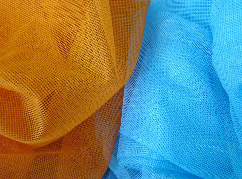 Síťovaná záclona 150cm Markuzet oranžová, metráž