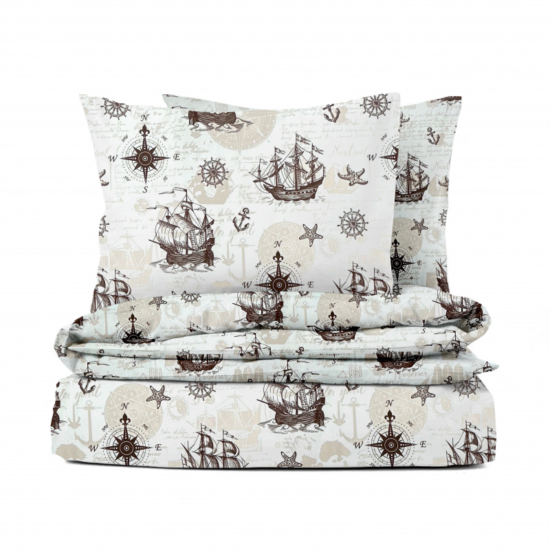 Ervi bavlněné povlečení - Mořská dobrodružství hnědé