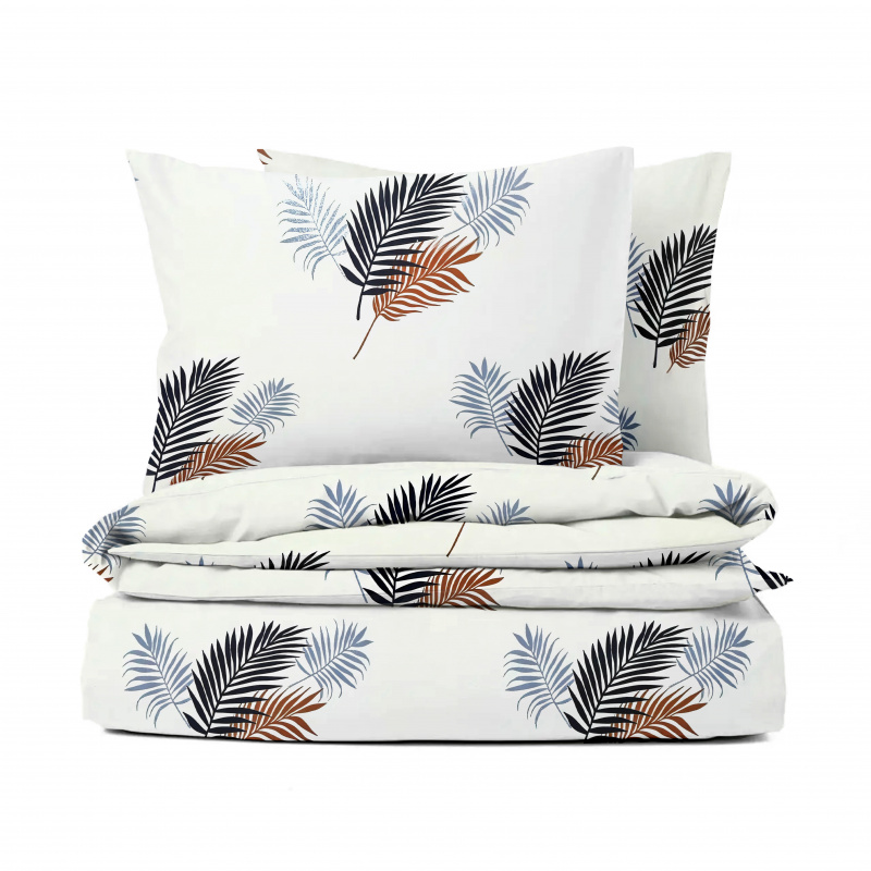 Ervi bavlněné povlečení - hnědé a modré palmové listy