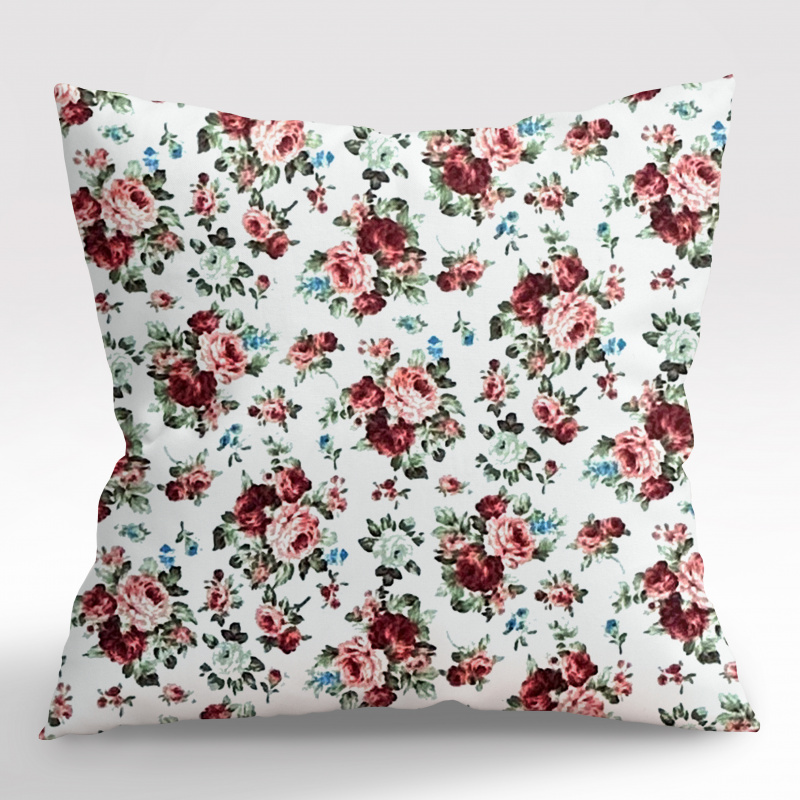 Ervi povlak na polštář bavlněný - růžičky na bílém 10786