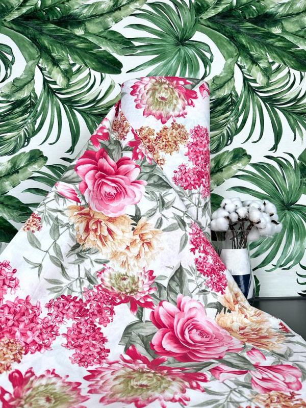 Ervi Bavlněná látka/plátno š.240cm - letní zahrada - 28977-1, metráž