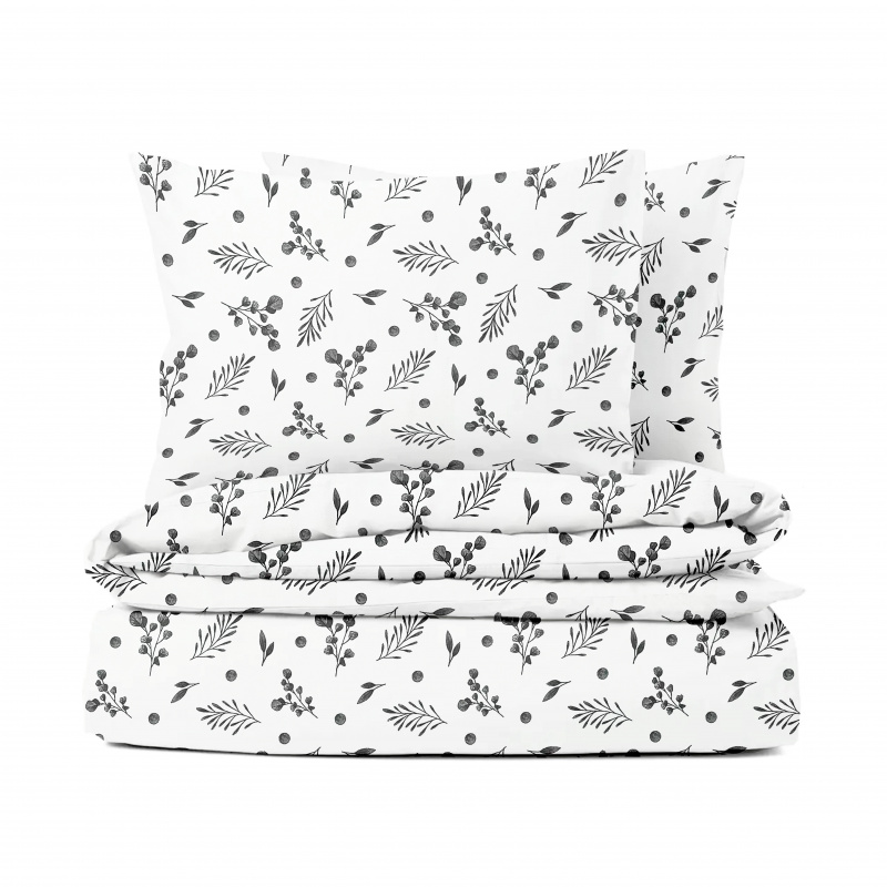 Ervi bavlněné povlečení - eukalyptové šedý lístky