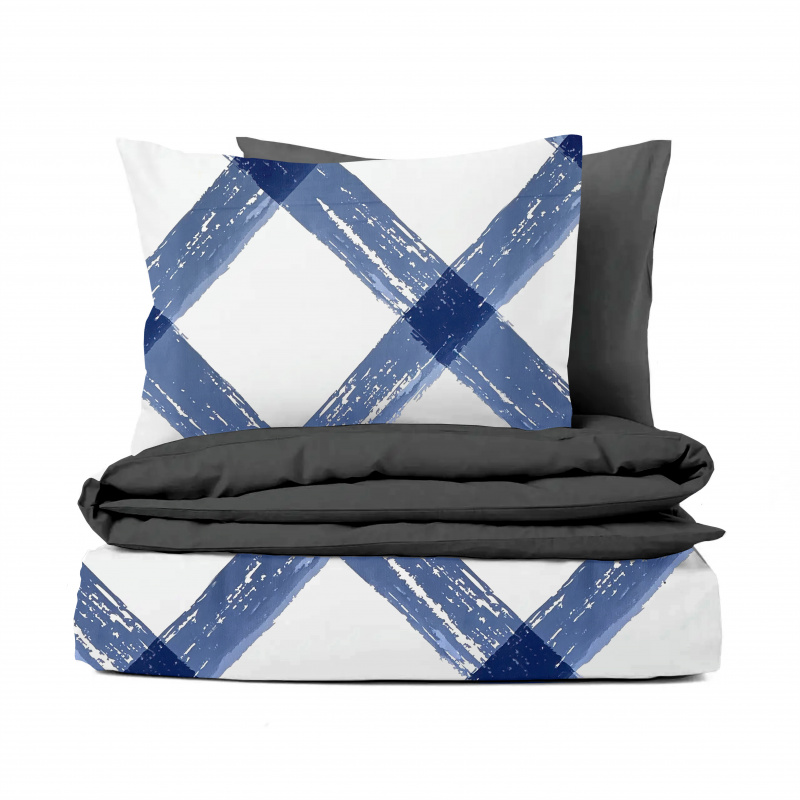 Ervi bavlněné povlečení oboustranné - Leonardo/tmavě šedé