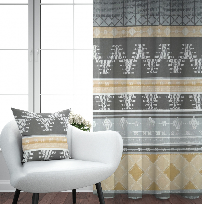 Ervi bavlněný závěs - Nordic šedý