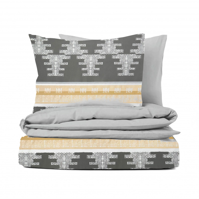 Ervi bavlněné povlečení oboustranné - Nordic šedý/světle šedé