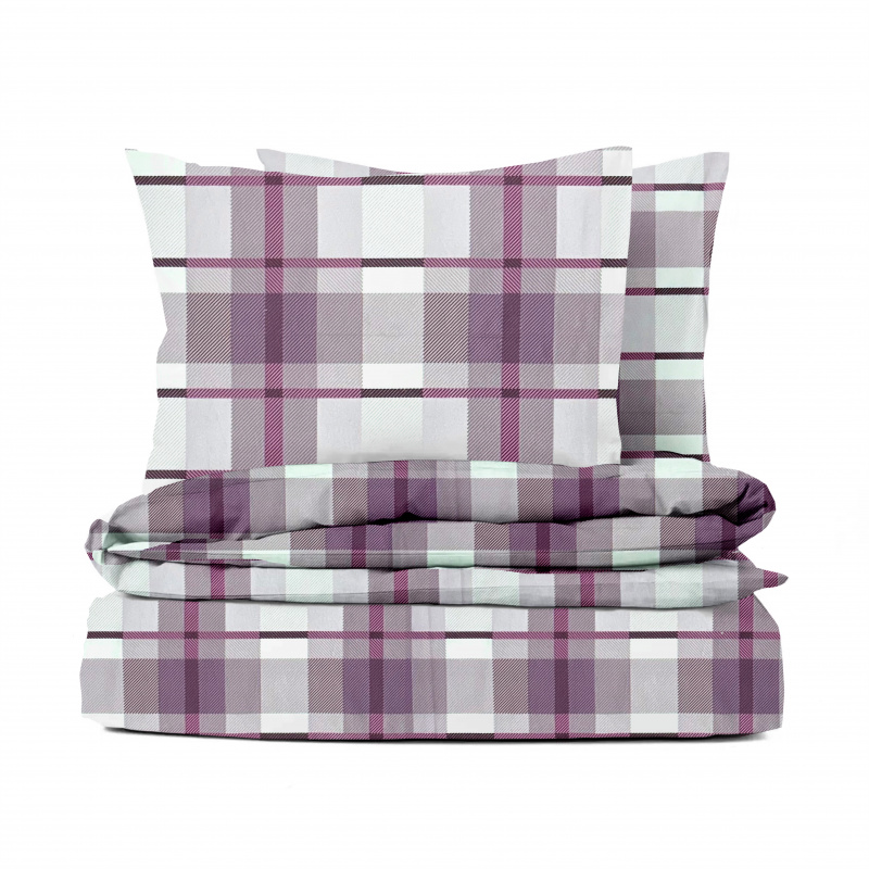 Ervi Bavlněné povlečení - kapesníkový vzor fialový