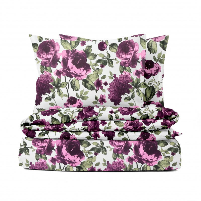 #Ervi bavlněné povlečení  - fialové hortenzie a pivoňky  140x200 cm