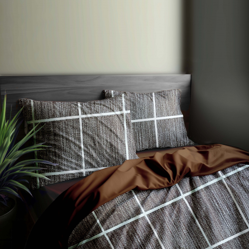 Ervi Bavlněné povlečení oboustranné - Arthur hnědé/hnědé