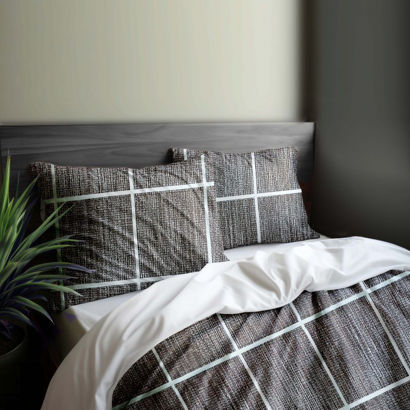 Ervi Bavlněné povlečení oboustranné - Arthur hnědé/bílé