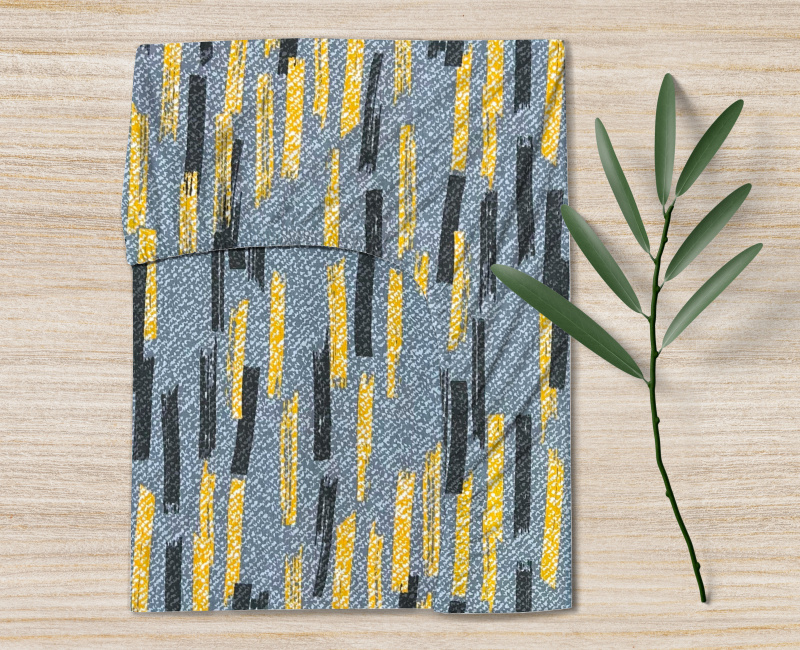 #Ervi bavlněné napínací prostěradlo - Šmouhy na šedém 80x200 cm