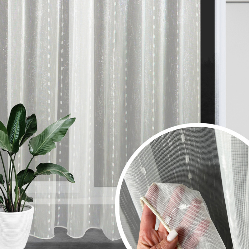 Ervi ﻿žakárová záclona s olůvkem 9723 smetanová, metráž