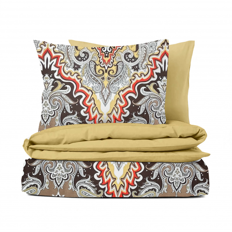 Ervi Bavlněné povlečení oboustranné - sny Šeherezády/hořčice