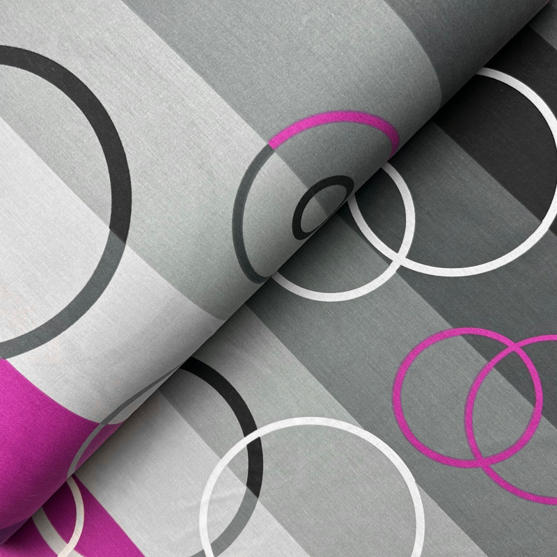 Ervi Bavlněná látka/plátno š.240 cm - Kruhy na fialovém - 7488-6, metráž