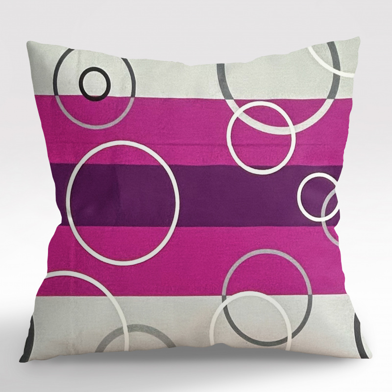 Ervi povlak na polštář bavlněný - Kruhy na fialovém