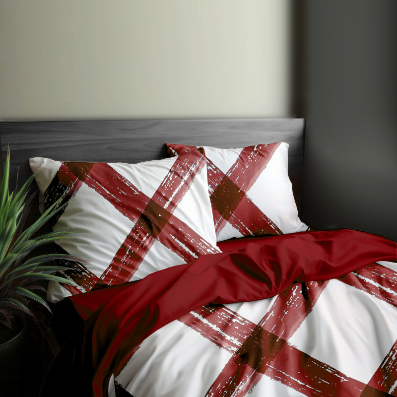 Ervi bavlněné povlečení oboustranné - Leonardo-2/bordo