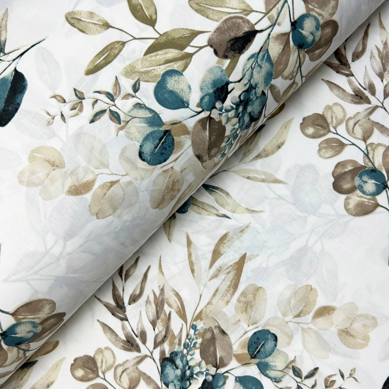 Ervi Bavlněná látka/plátno š.240cm - eukalyptové větvičky- 27673-15, metráž