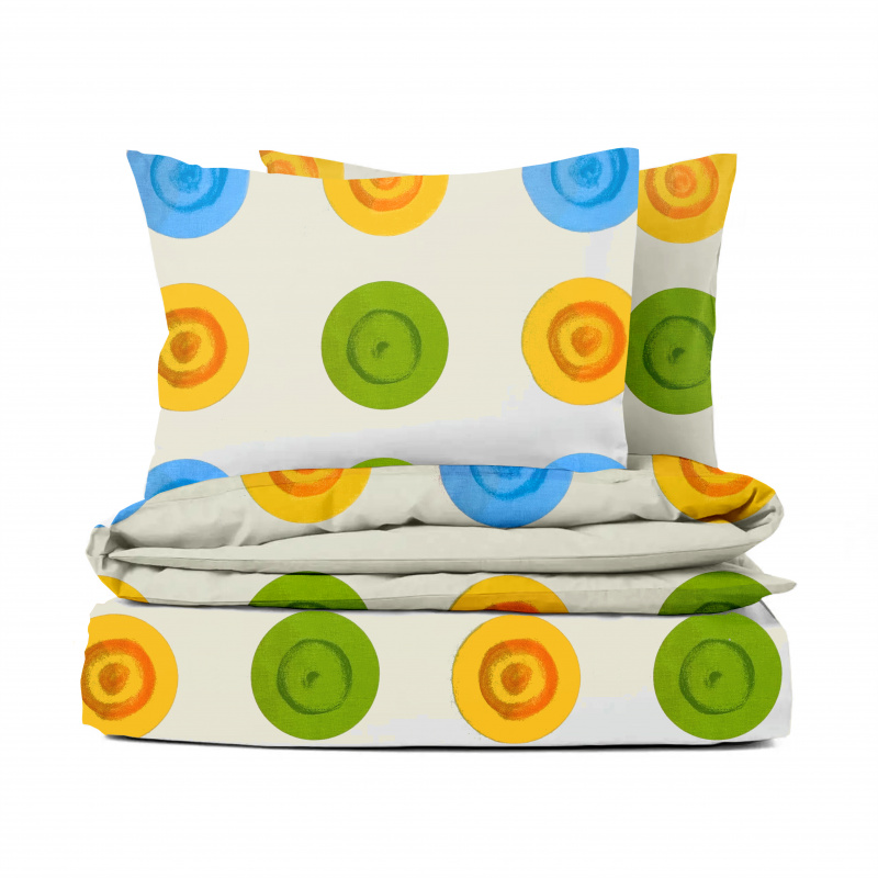 Ervi bavlněné povlečení - kruhy na žlutém