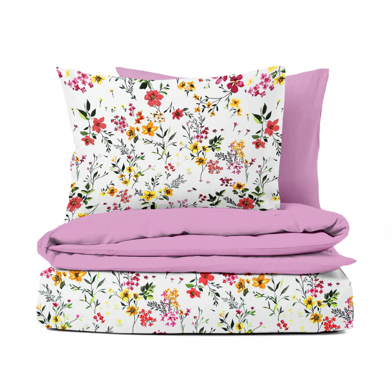 Ervi Bavlněné povlečení oboustranné - Sladký Rozkvet/růžové