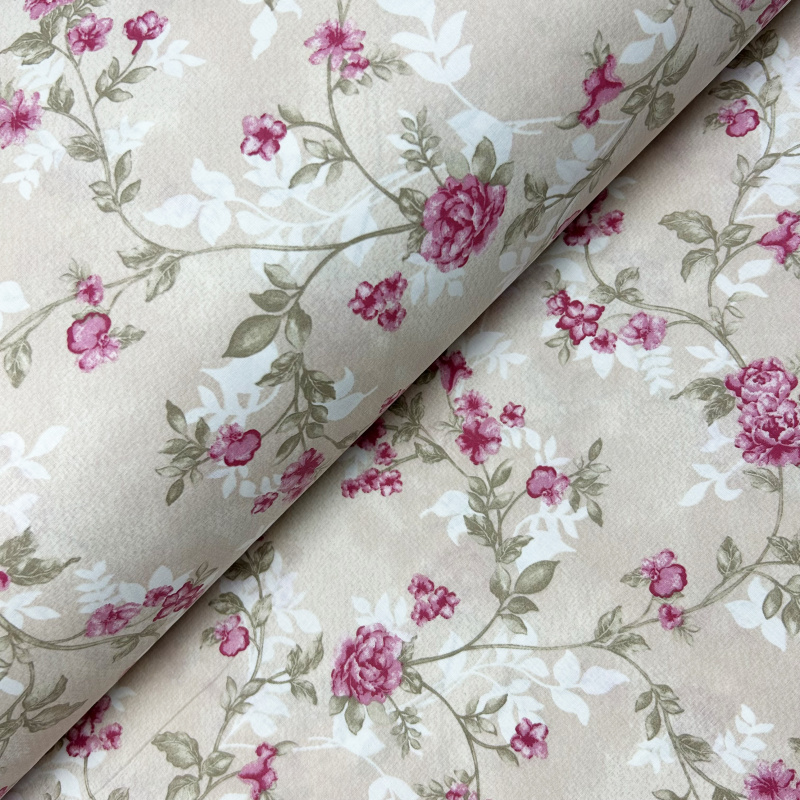 Ervi Bavlněná látka/plátno š.240cm - romantické růže - 30258-1, metráž