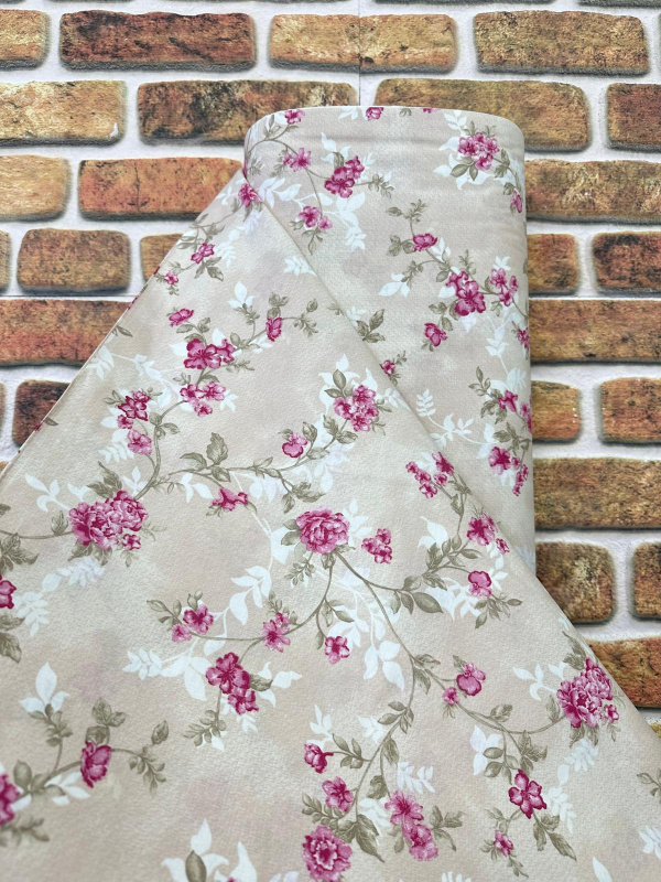 Ervi Bavlněná látka/plátno š.240cm - romantické růže - 30258-1, metráž