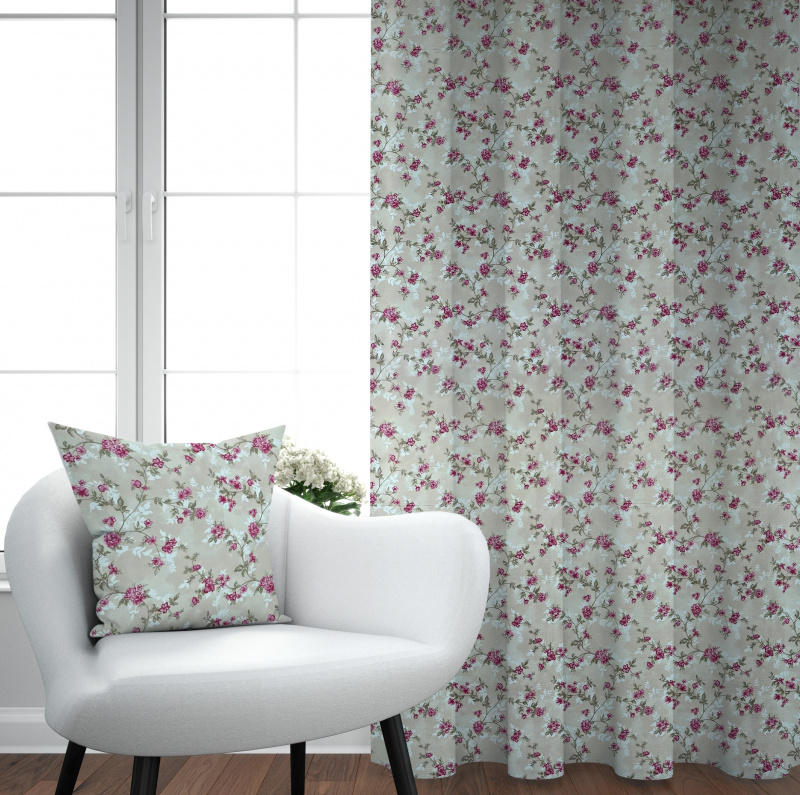 Ervi Bavlněný závěs - romantické růže