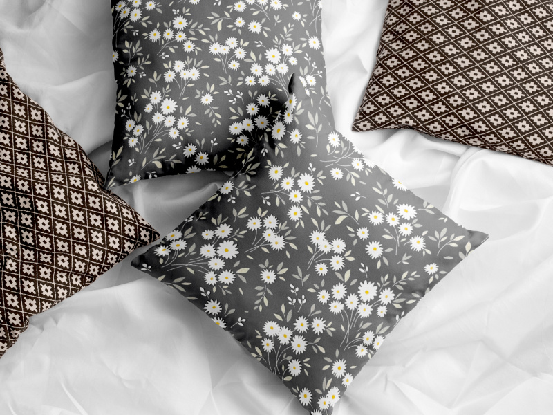 Ervi povlak na polštář Bavlněný - kytice sedmikrásek