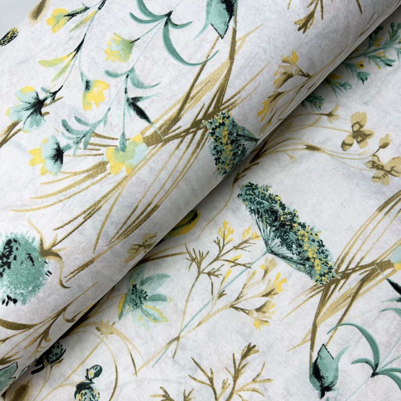 Ervi Bavlněná látka/plátno š.240cm - tyrkysová letní louka - 12884-2, metráž