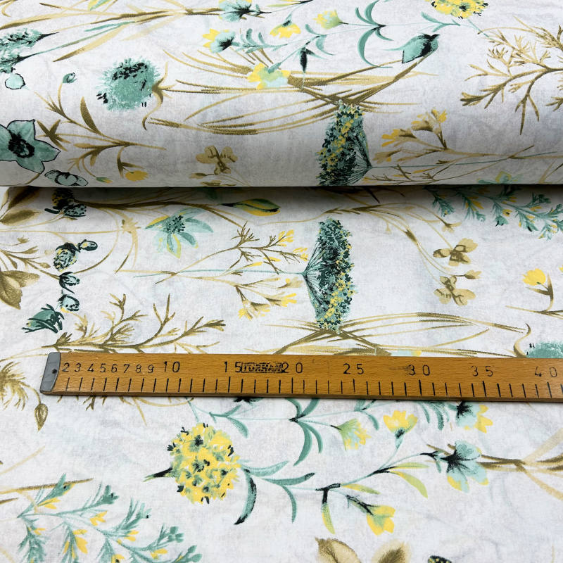 Ervi Bavlněná látka/plátno š.240cm - tyrkysová letní louka - 12884-2, metráž