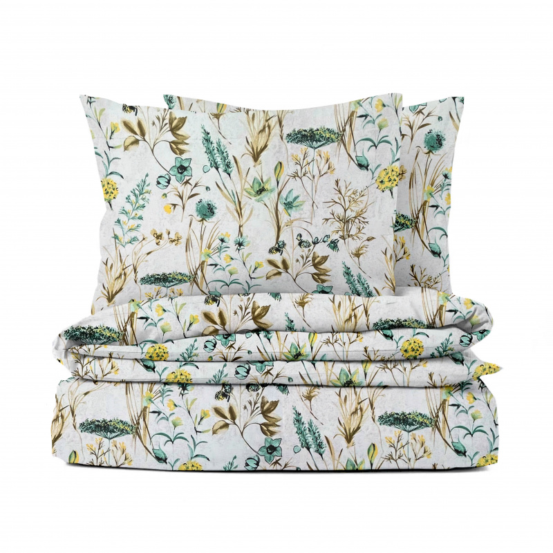 Ervi Bavlněné povlečení - tyrkysová letní louka