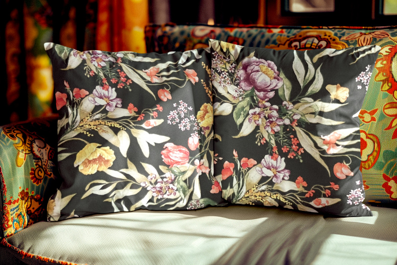 Ervi povlak na polštář Bavlněný - Květinová elegance