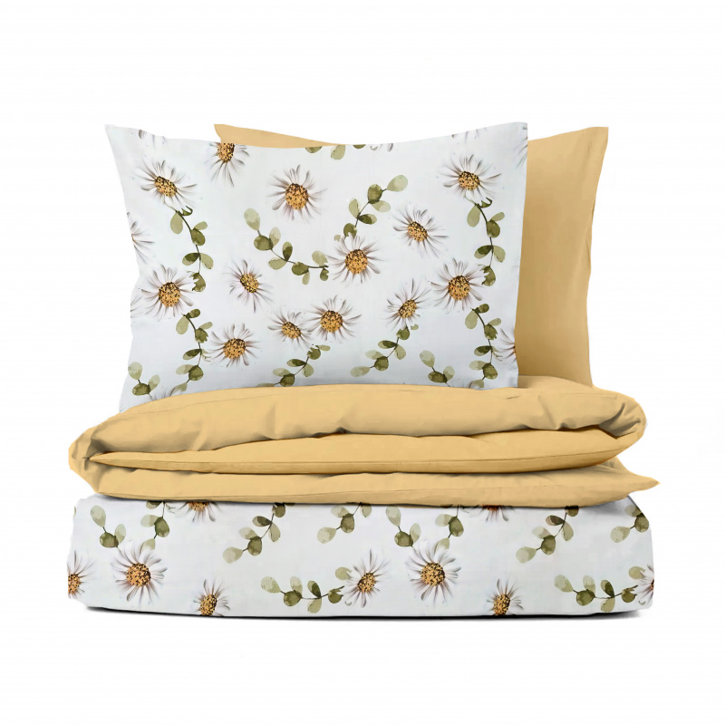 Ervi Bavlněné povlečení oboustranné - Kouzlo heřmánek/hořčice