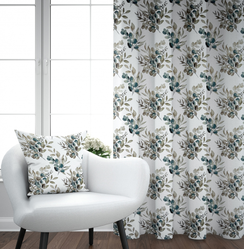 Ervi Bavlněný závěs - eukalyptové větvičky