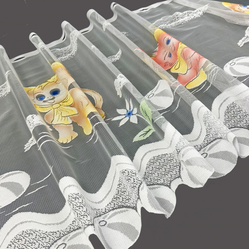 Vitrážová žakárová záclona 6047, výška 40,60 cm, metráž