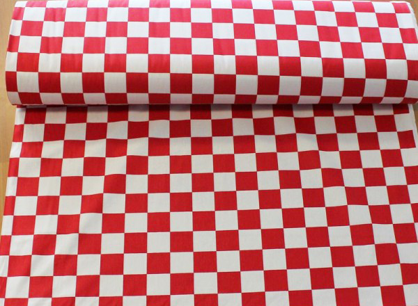 Ervi bavlna š.155 cm - kostka červená, metráž