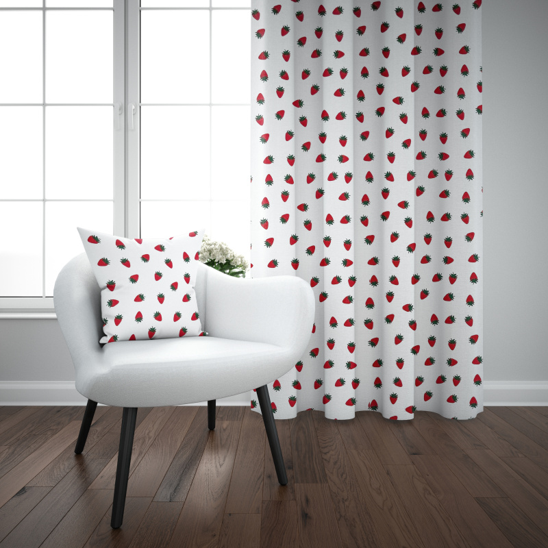 Ervi bavlněný závěs - Jahodové pole