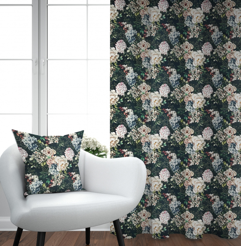 Ervi Saténový závěs DELUXE - Květinový sen