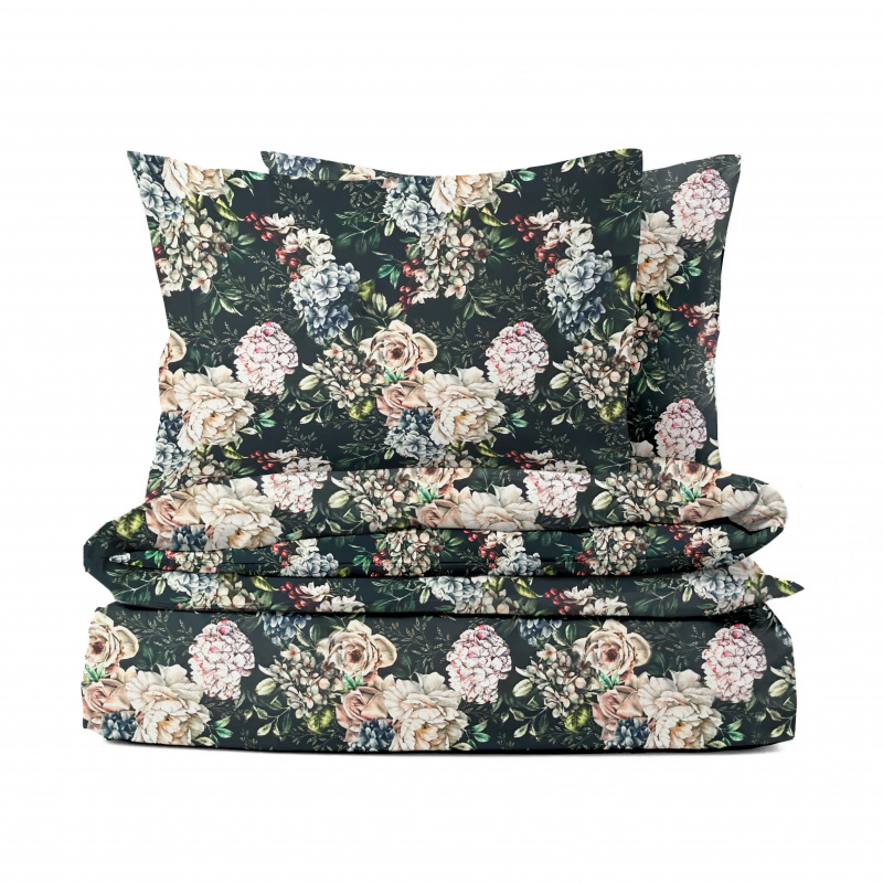 Ervi Bavlněné Saténové povlečení DELUXE - Květinový sen