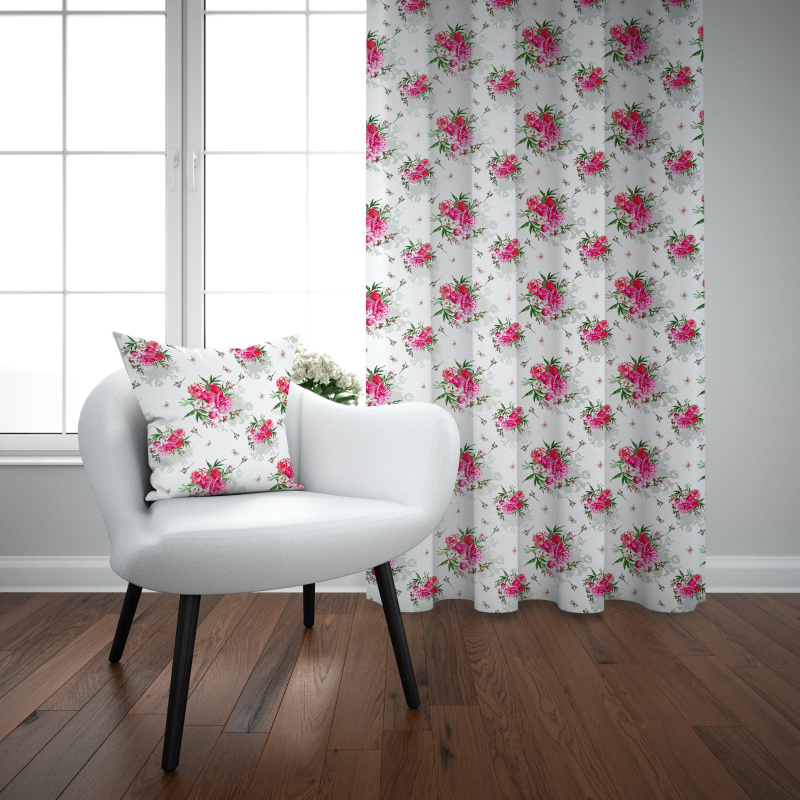 Ervi bavlněný závěs - Pivoňkový rozkvět