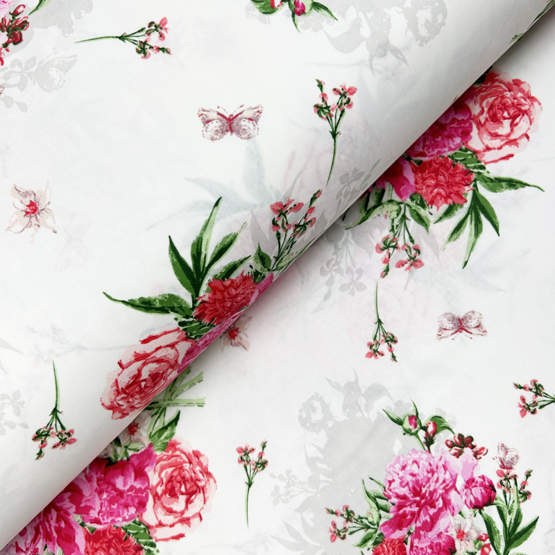 Ervi Bavlněná látka/plátno š.240cm - Pivoňkový rozkvět - 29666-13, metráž